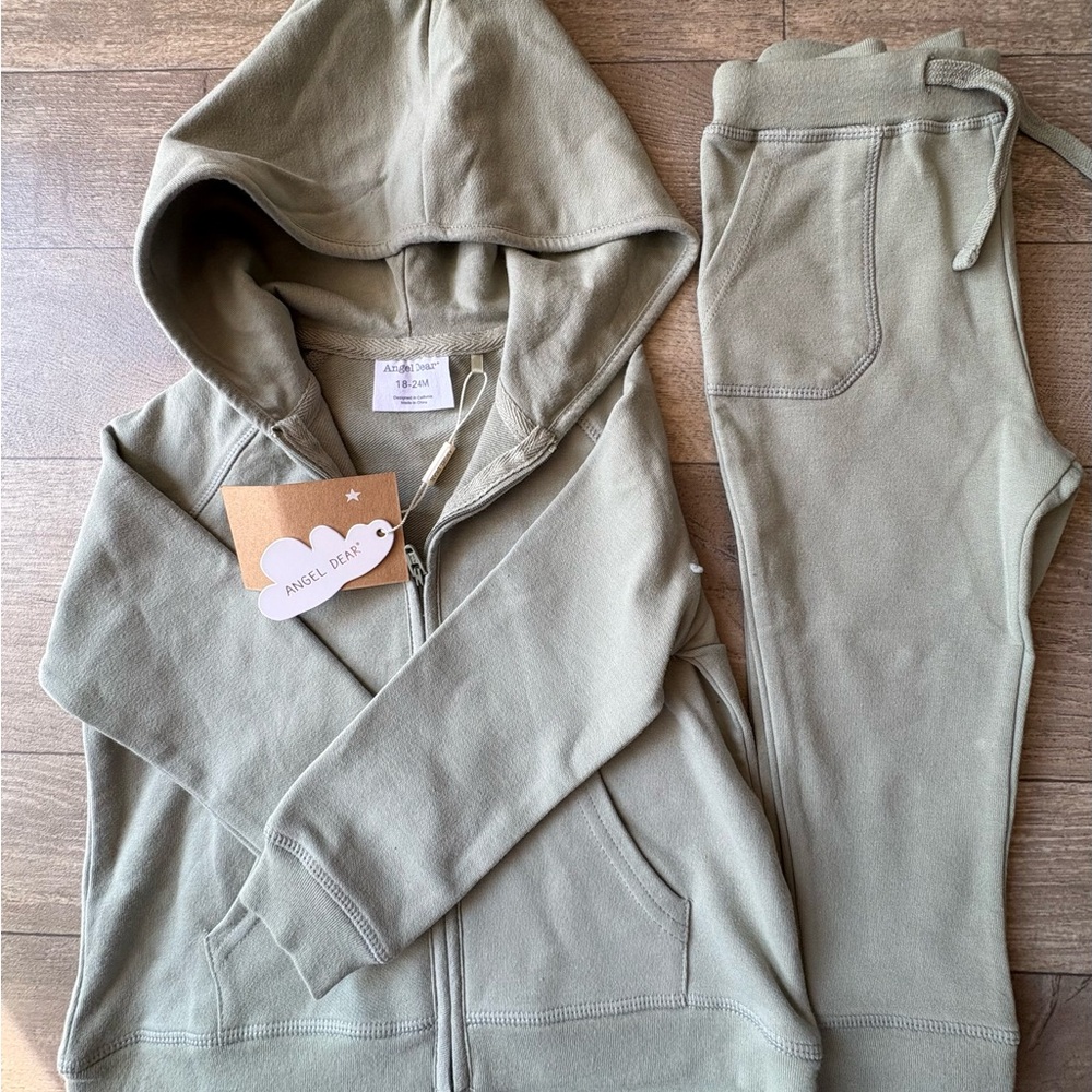 Angel Dear Sage Green Hoodie and Joggers Set
